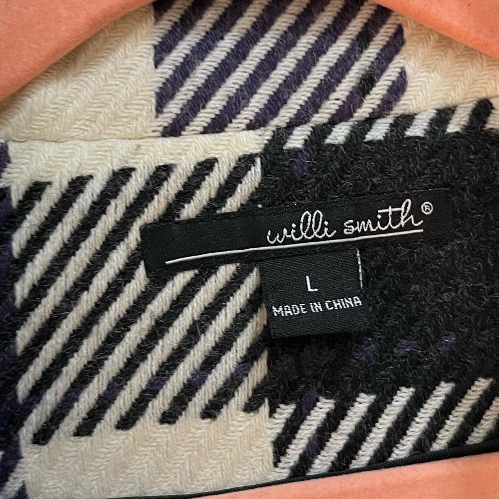 Willi Smith Plaid Checkered Cropped Peacoat Large - Picture 11 of 16